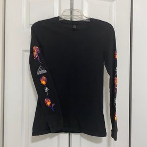 Adidas woman’s XS long sleeve t-shirt black roses